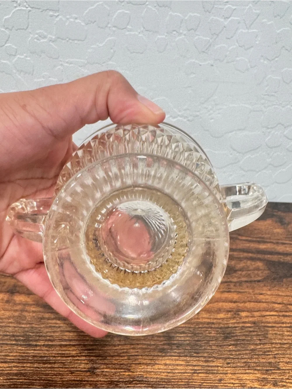 Vintage Jeannette Glass Anniversary Pattern Sugar Bowl Candy Dish with Lid MCM